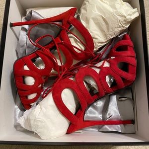 Red Giuseppe Gorgeous tie up heels!!